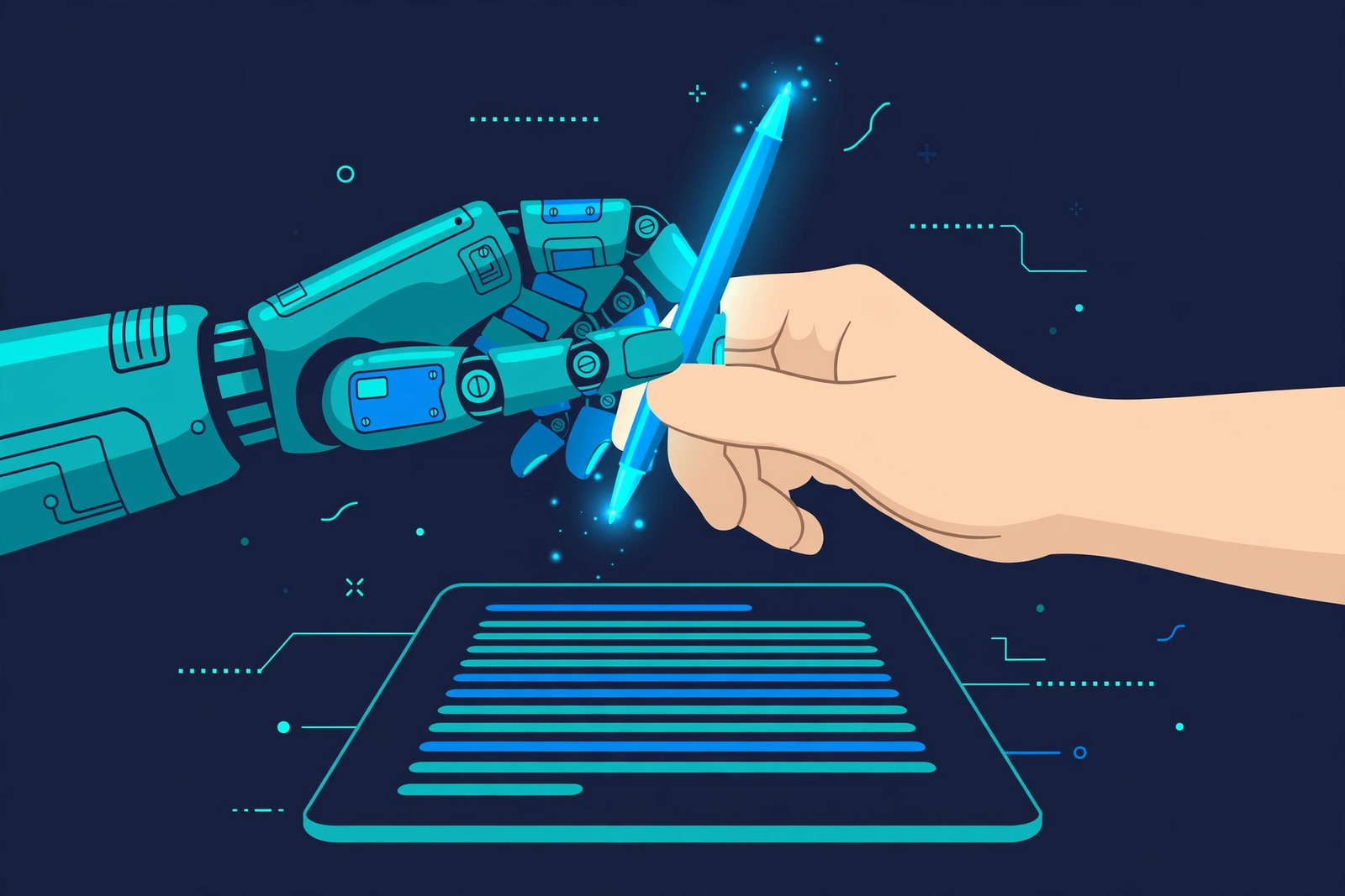 AI-assisted content writing illustration