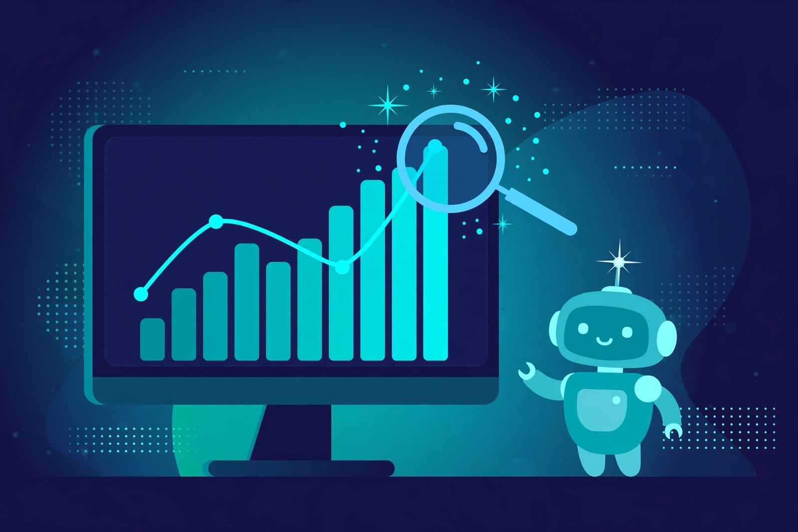 AI marketing analytics dashboard illustration