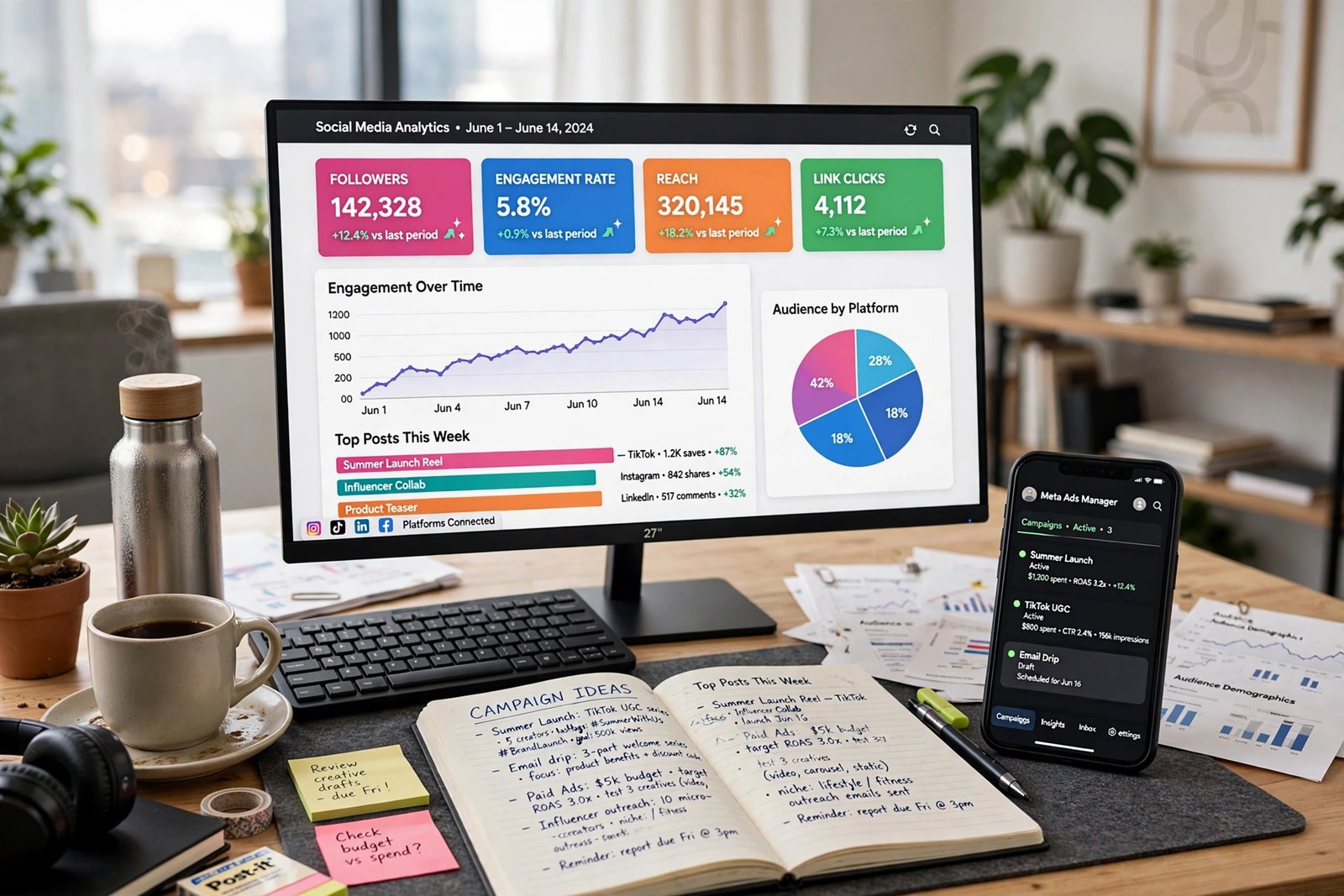 Track your marketing performance with real-time analytics dashboards.