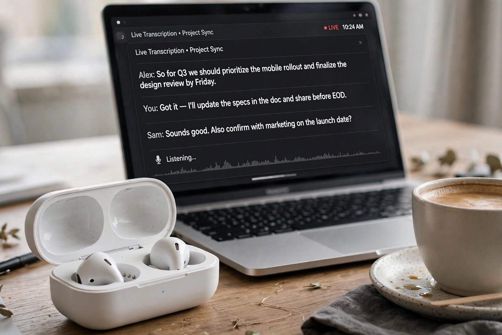 Never miss a word with AI meeting transcription.